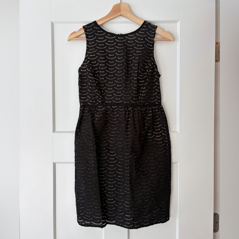 Ann Taylor Loft Black Eyelet Dress